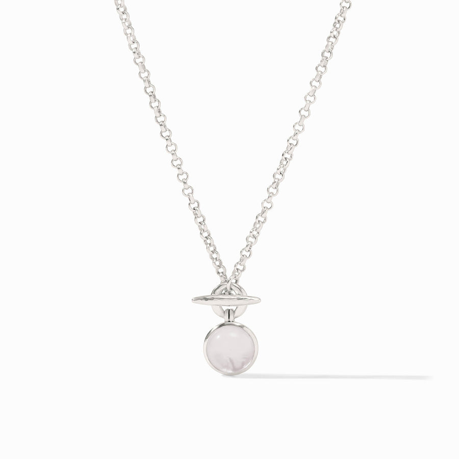 SOLARA SILVER CLEAR CRYSTAL SOLITAIRE NECKLACE
