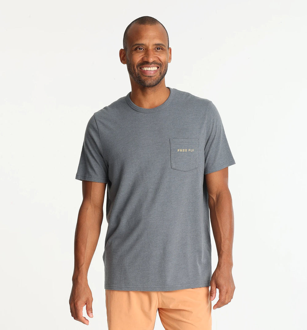 MEN'S SUN & SURF HEATHER STORM CLOUD POCKET TEE
