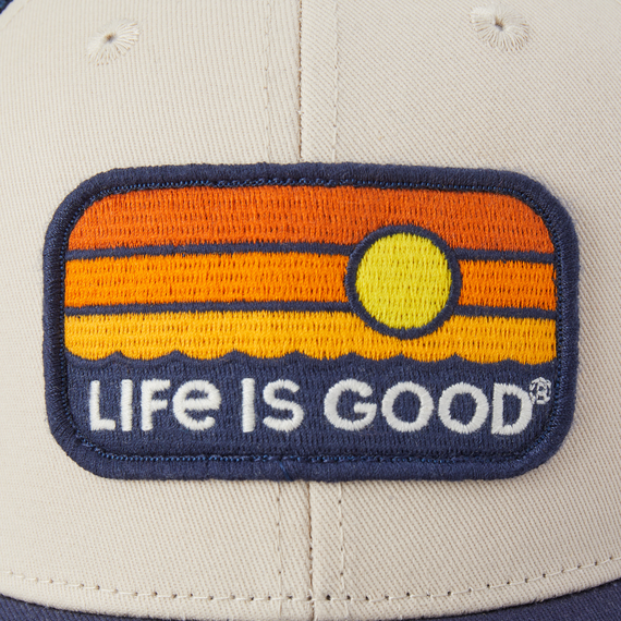 SUNRISE WATER STRIPE TRUCKER HAT
