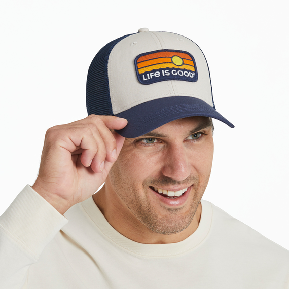 SUNRISE WATER STRIPE TRUCKER HAT
