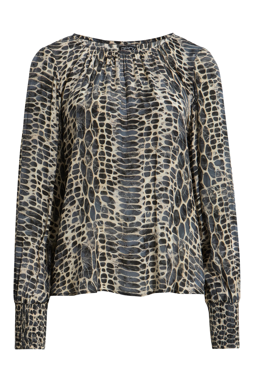 SLATE & ALABASTER SMOCKED CUFF PULLOVER BLOUSE