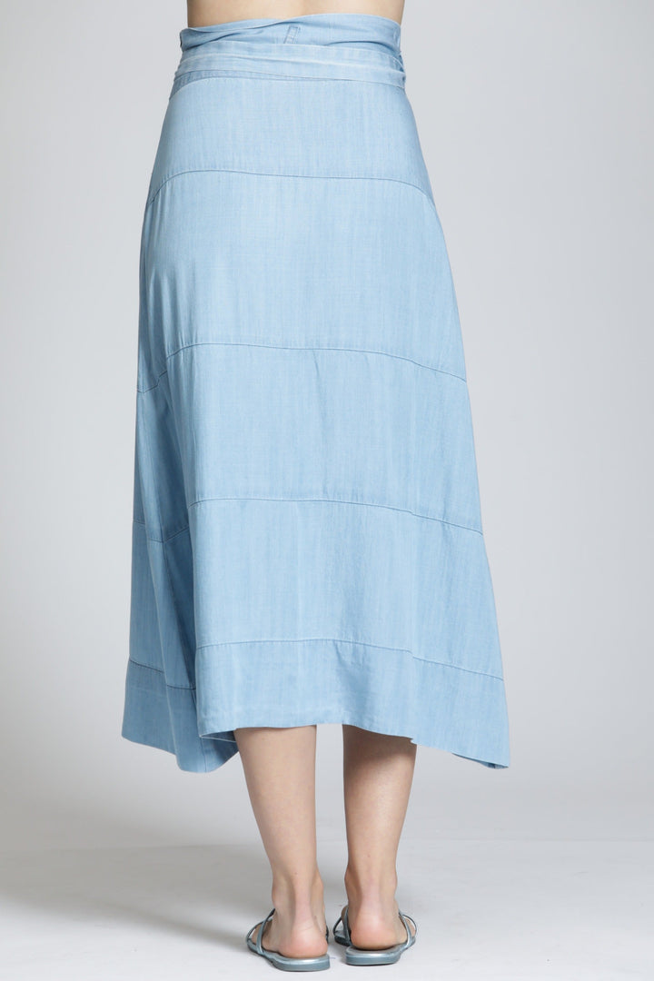 LIGHT INDIGO TENCEL A-LINE SKIRT