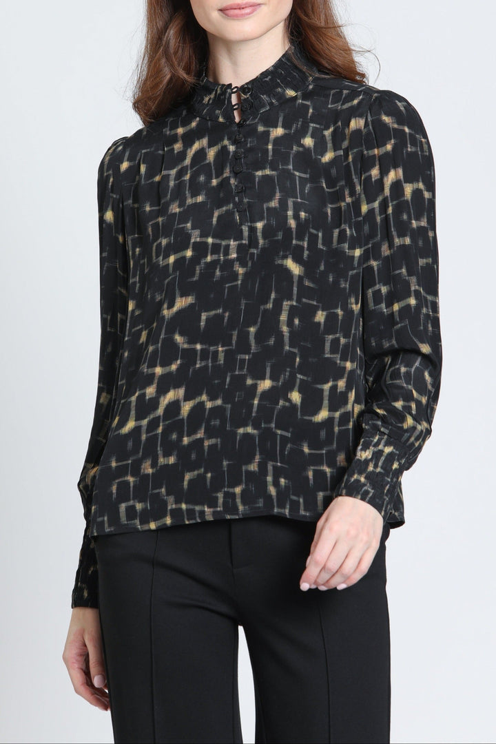 ONYX & AMBER PUFF SLEEVE BLOUSE