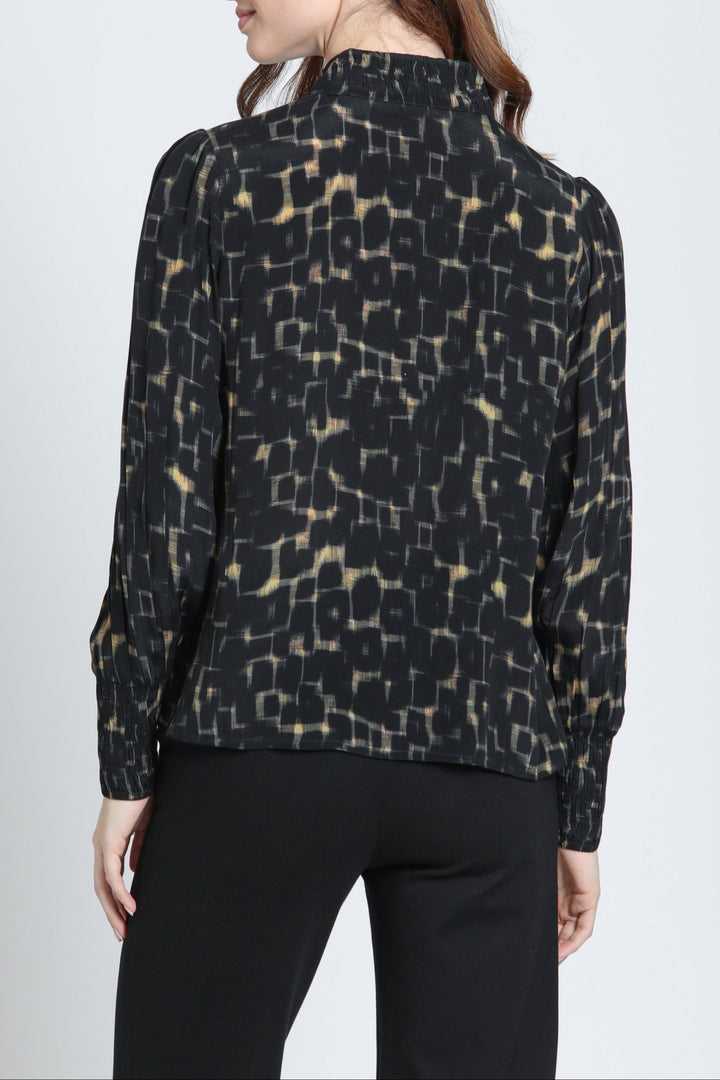 ONYX & AMBER PUFF SLEEVE BLOUSE