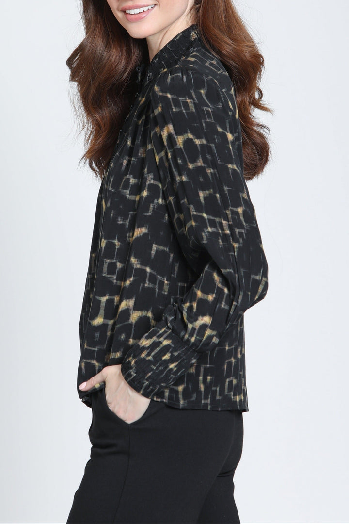 ONYX & AMBER PUFF SLEEVE BLOUSE