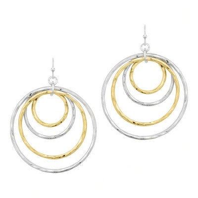 TAZ TWO TONE MULTI RINGS EARRINGS