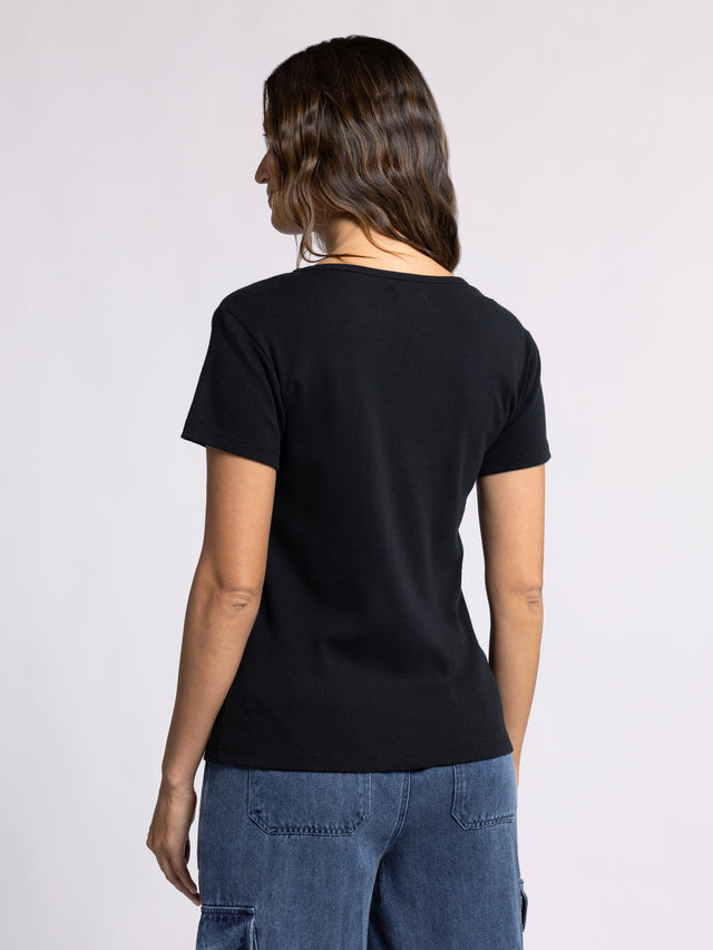 LEXI BLACK KNIT TEE

