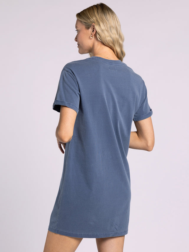 VINTAGE INDIGO KICK BACK DRESS