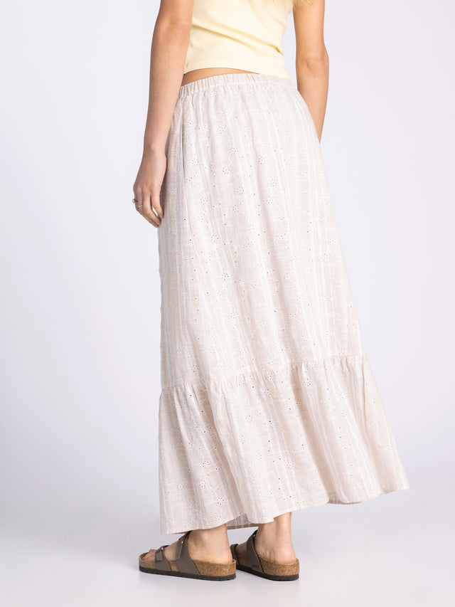 MORNING GLORY TAUPE EYELET SKIRT