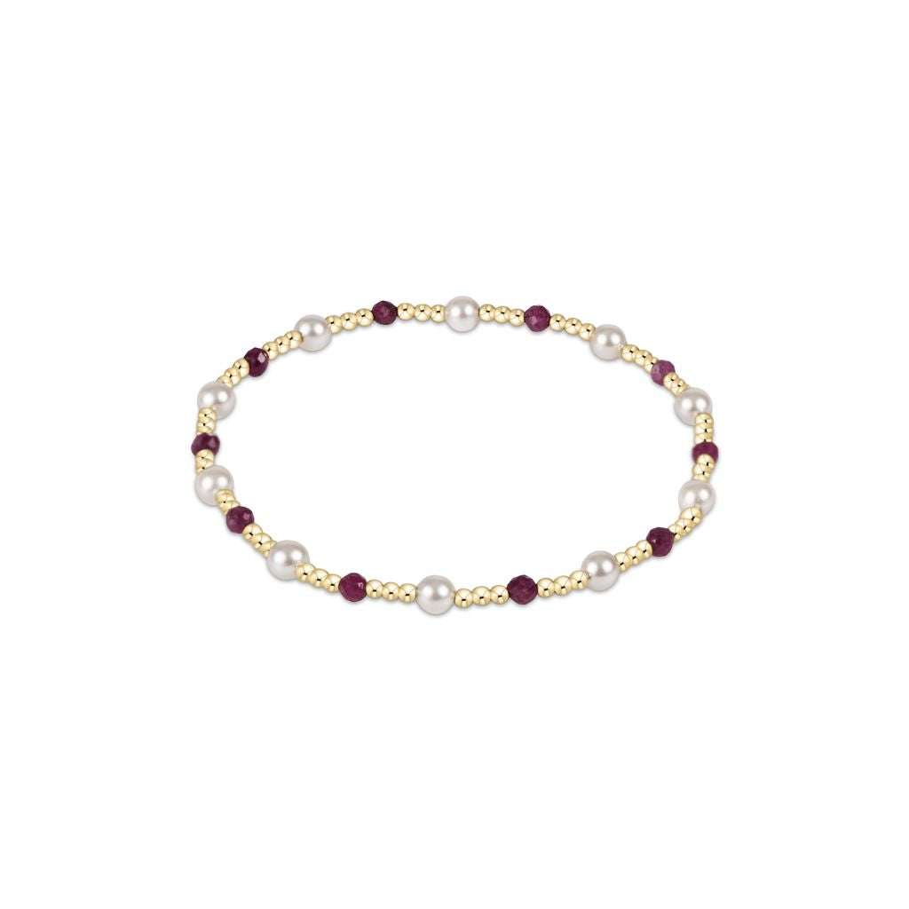 EXTENDS-RUBY PEARL SINCERITY 4MM BEAD BRACELET