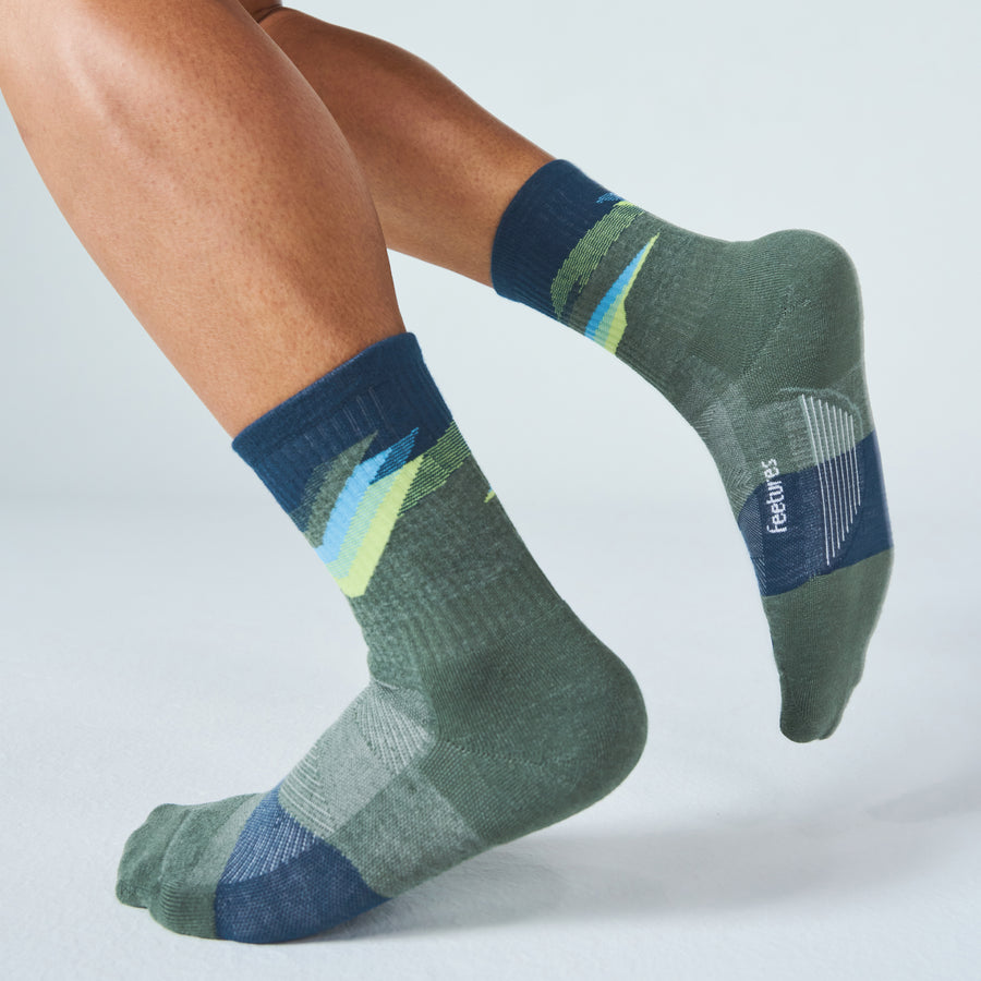 TECTONIC GREEN TRAIL MAX CUSHION MINI CREW SOCKS