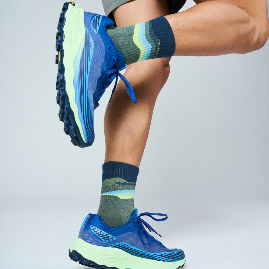 TECTONIC GREEN TRAIL MAX CUSHION MINI CREW SOCKS