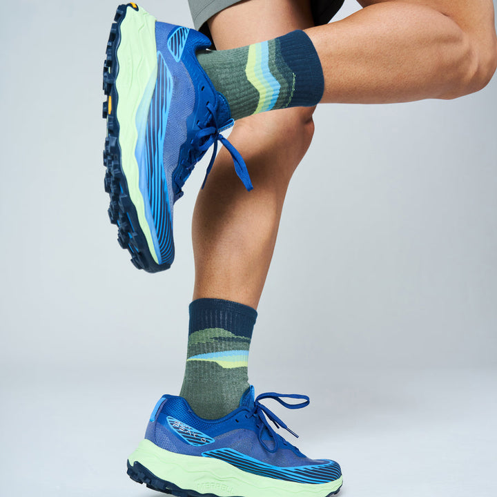 TECTONIC GREEN TRAIL MAX CUSHION MINI CREW SOCKS
