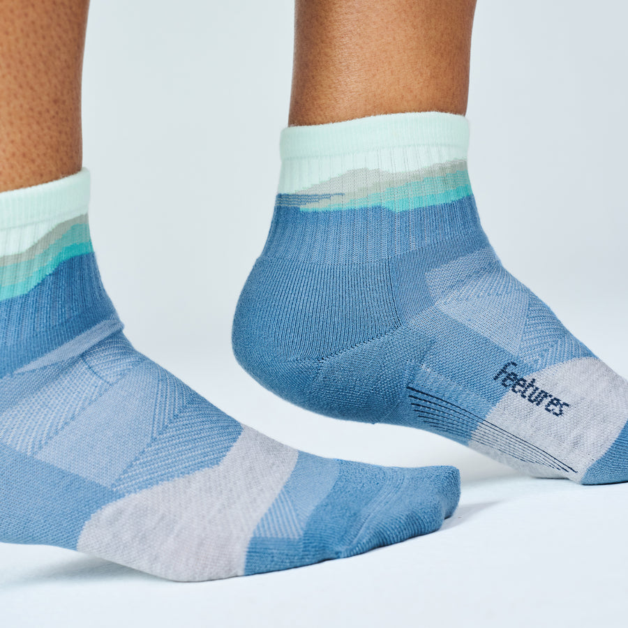TECTONIC BLUE TRAIL MAIX CUSHION QUARTER SOCKS

