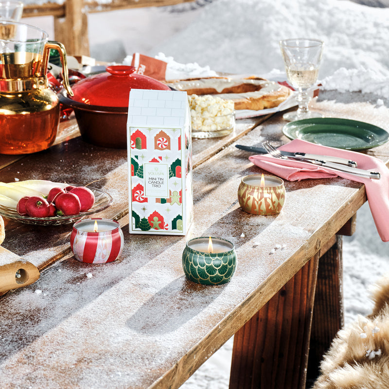 HOLIDAY MINI TIN TRIO CANDLES