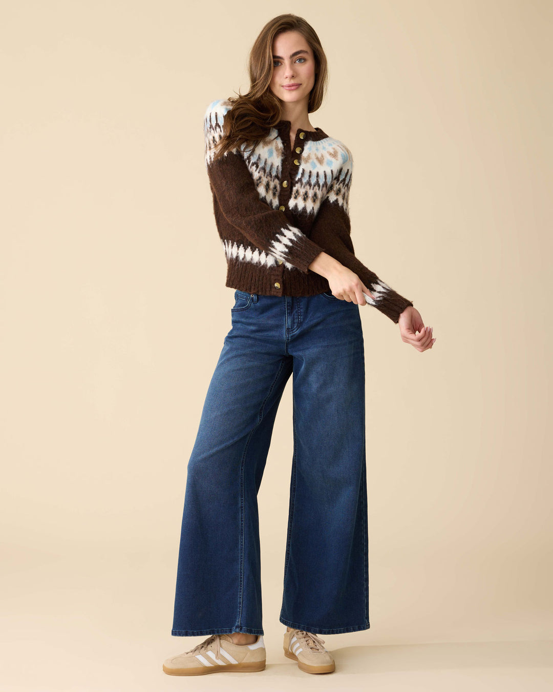 AMAL FAIR ISLE CARDIGAN SWEATER