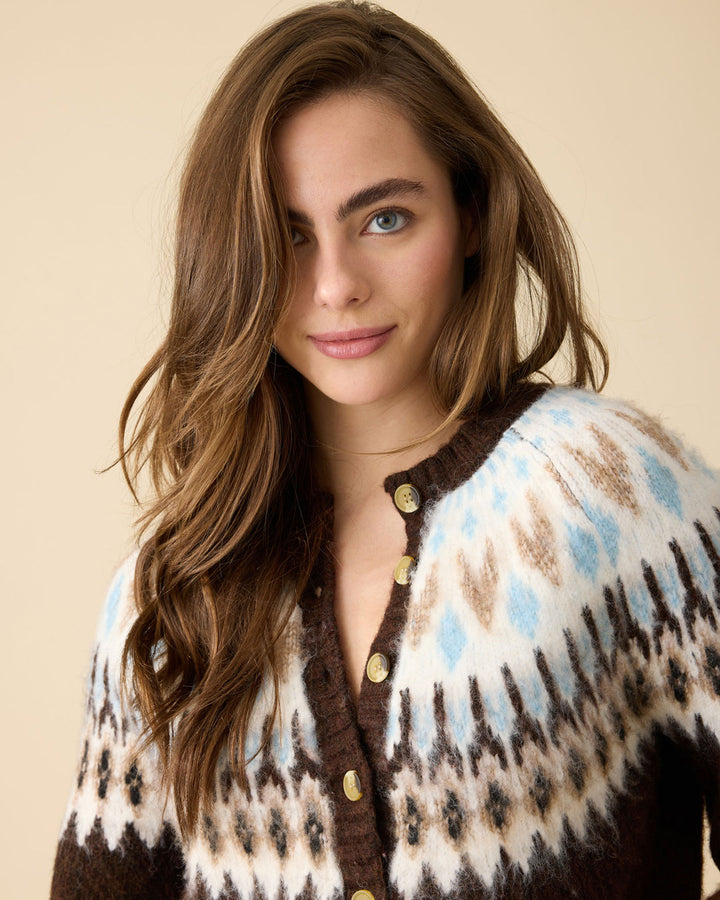 AMAL FAIR ISLE CARDIGAN SWEATER