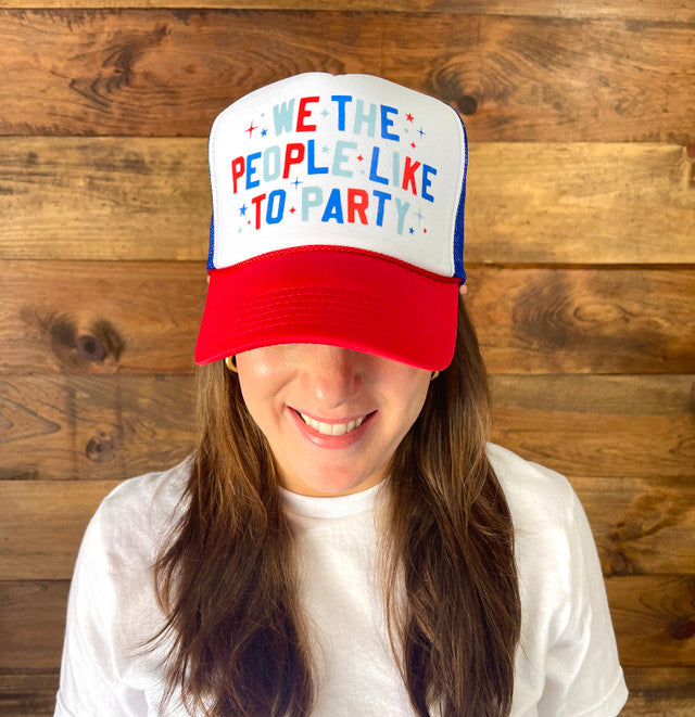WE THE PEOPLE LIKE TO PARTY TRUCKER HAT
