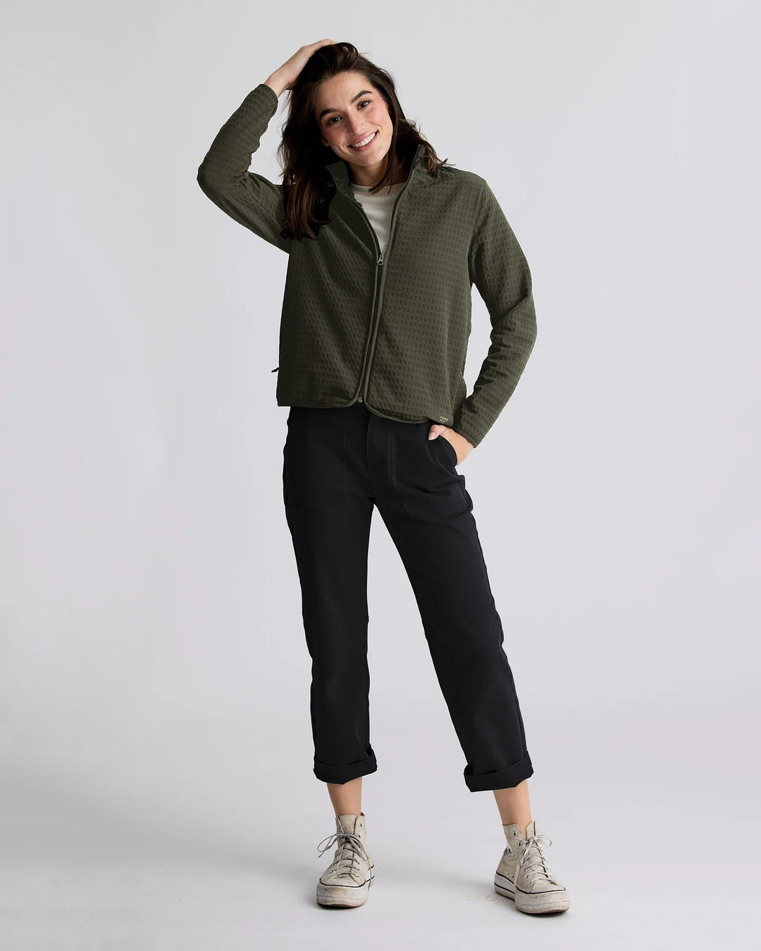 WOMEN'S DARK FOREST GRIDBACK FLEECE JACKET