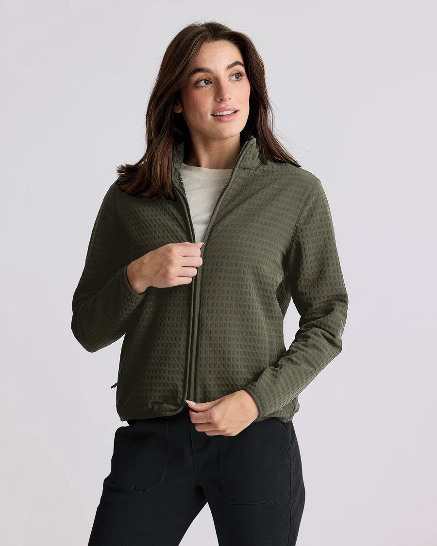 WOMEN'S DARK FOREST GRIDBACK FLEECE JACKET
