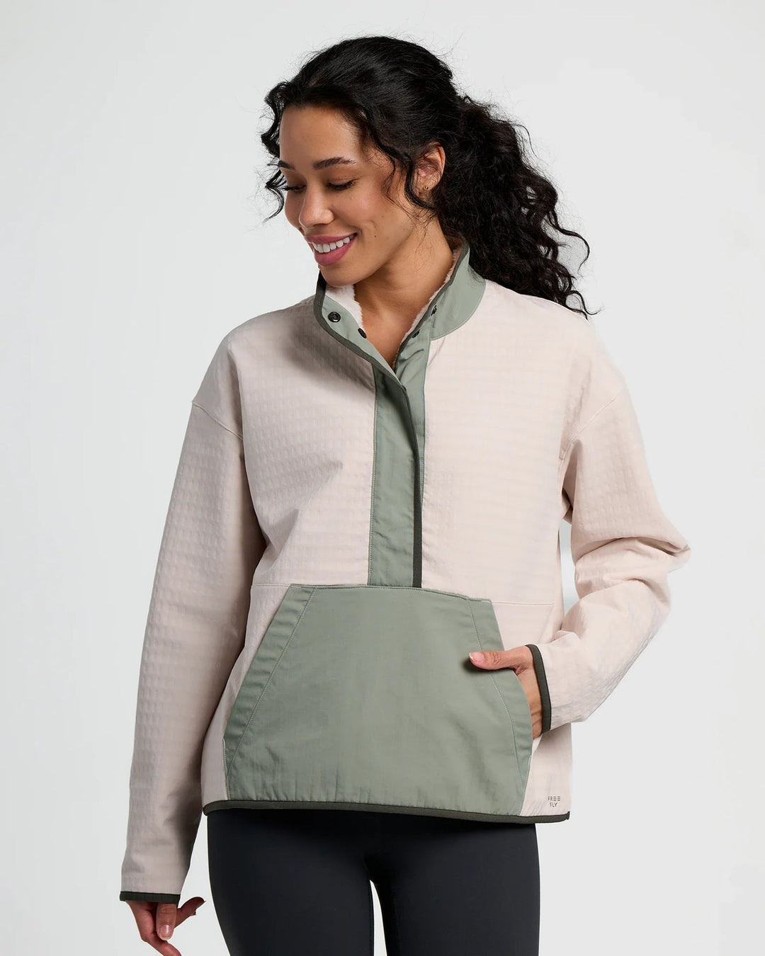 FOREST GRIDBACK FLEECE SNAP PULLOVER
