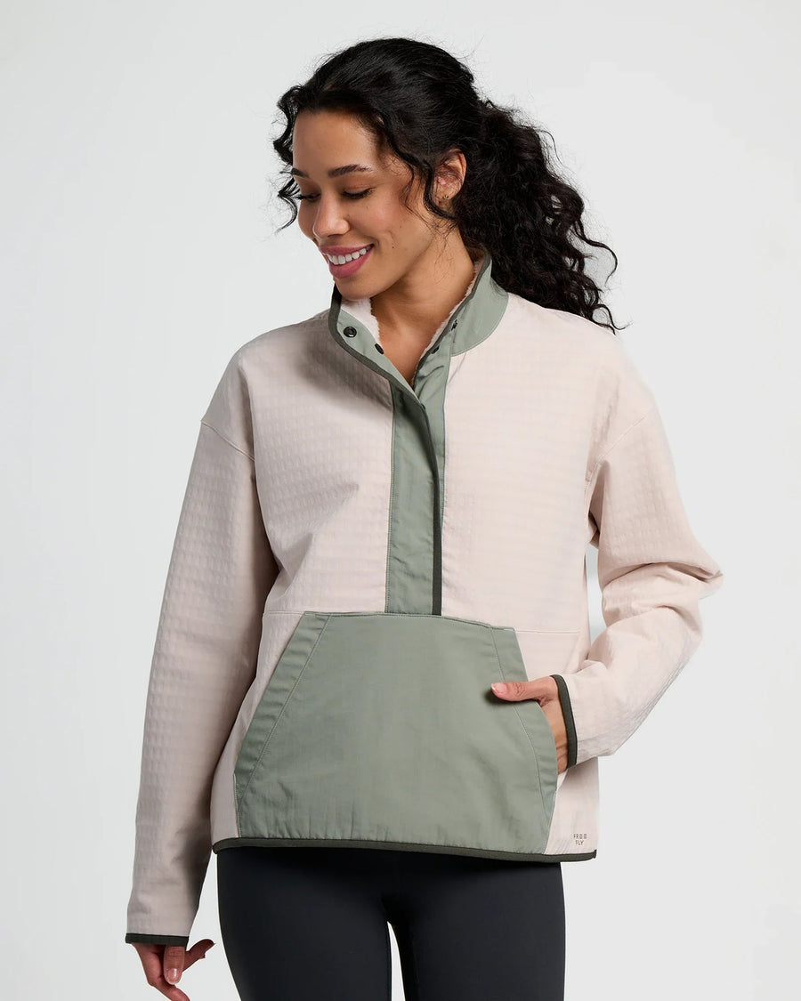 FOREST GRIDBACK FLEECE SNAP PULLOVER
