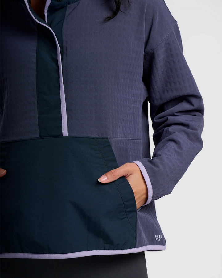 WOMEN'S DUSK GRIDBACK FLEECE SNAP PULLOVER