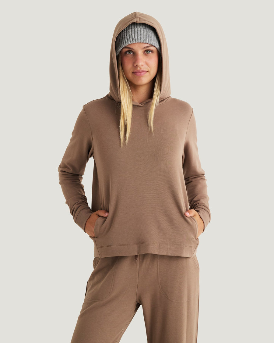 FOSSIL BAMBOO LIGHTWEIGHT FLEECE CROPPED HOODIE
