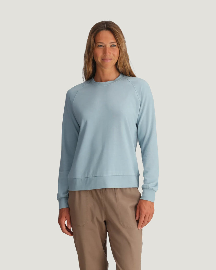 OCEAN MIST BAMBOO LIGHTWEIGHT FLEECE CREW
