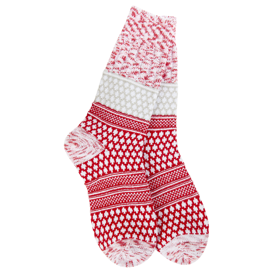 PEPPERMINT MULTI GALLERY TEXTURED CREW SOCKS
