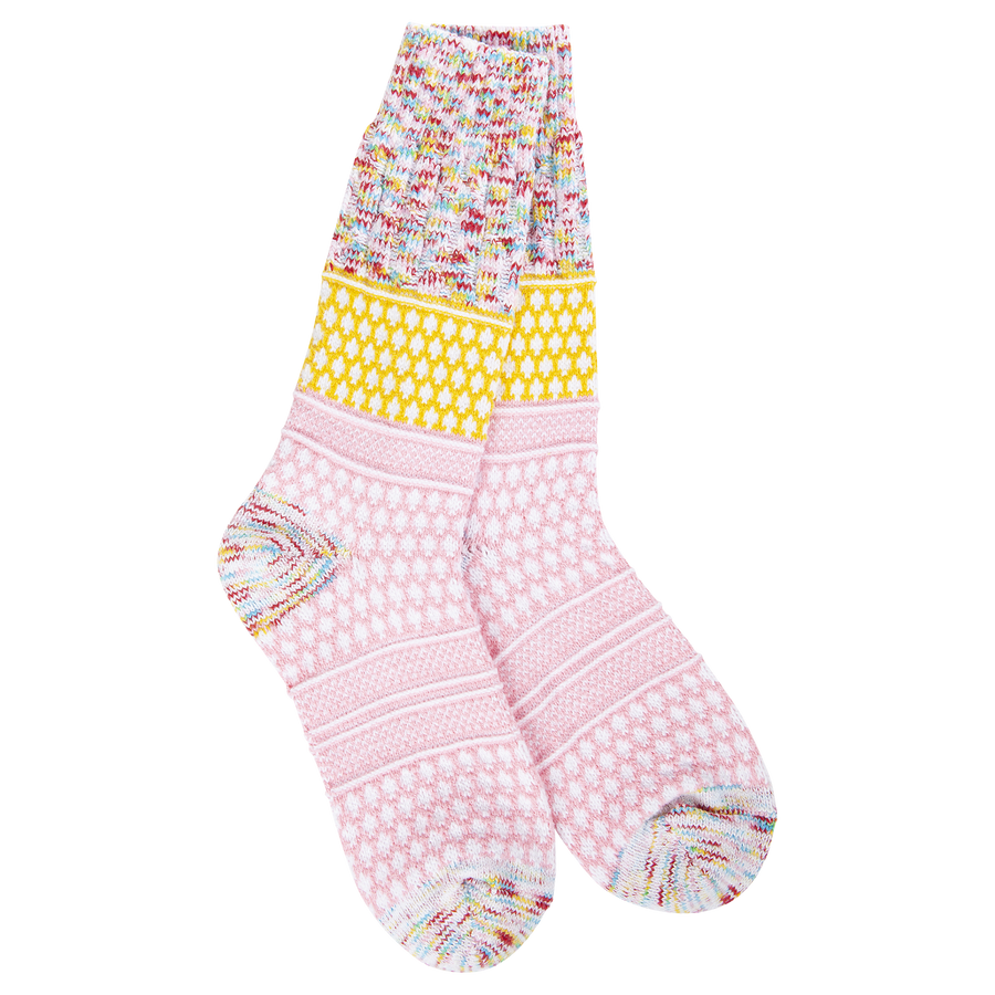 WHIMSICAL MULTI GALLERY TEXTURED CREW SOCKS
