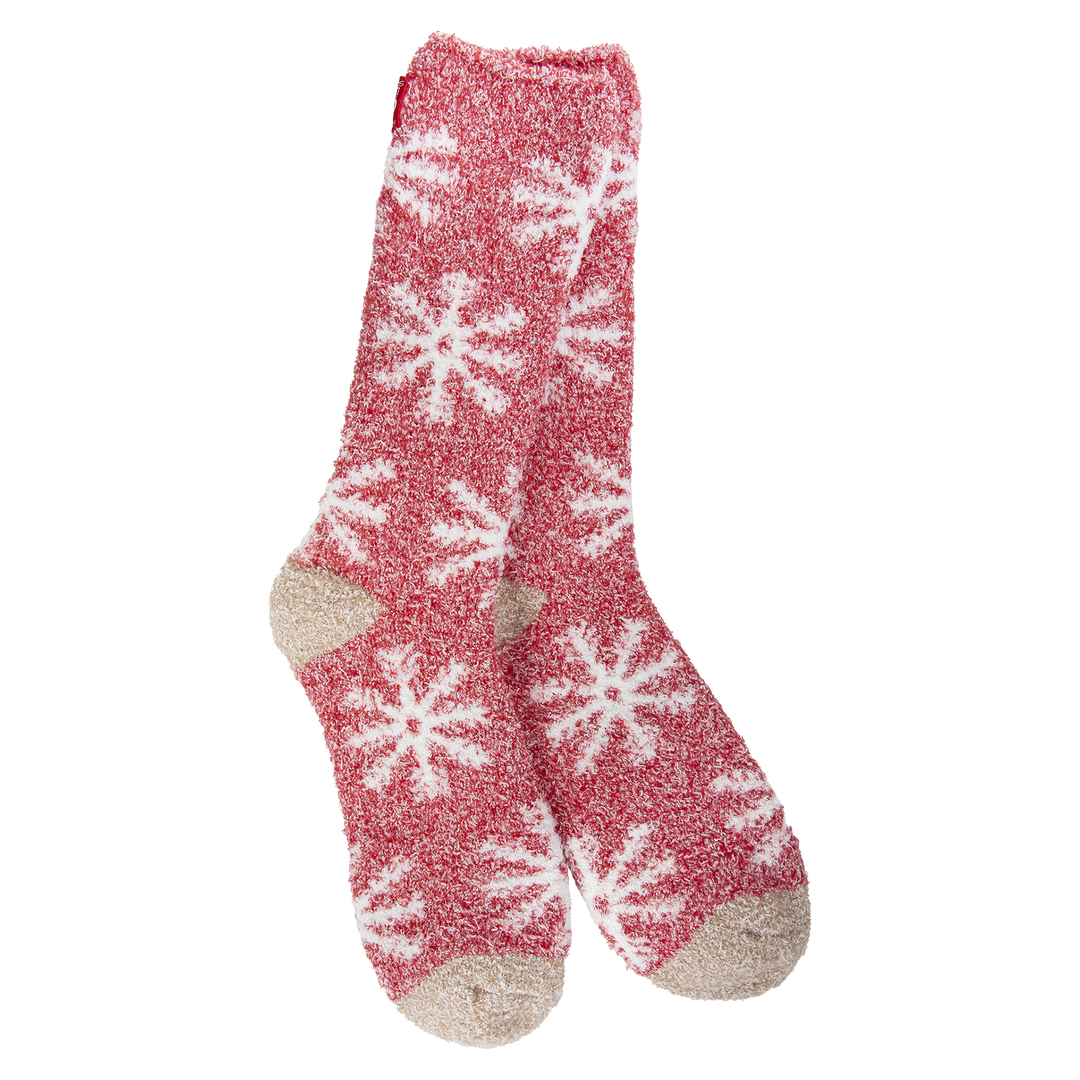 SNOWFLAKES HOLIDAY COZY CREW SOCKS