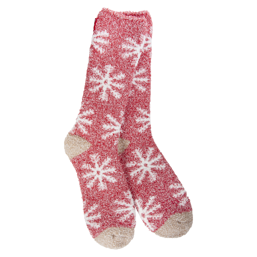 SNOWFLAKES HOLIDAY COZY CREW SOCKS
