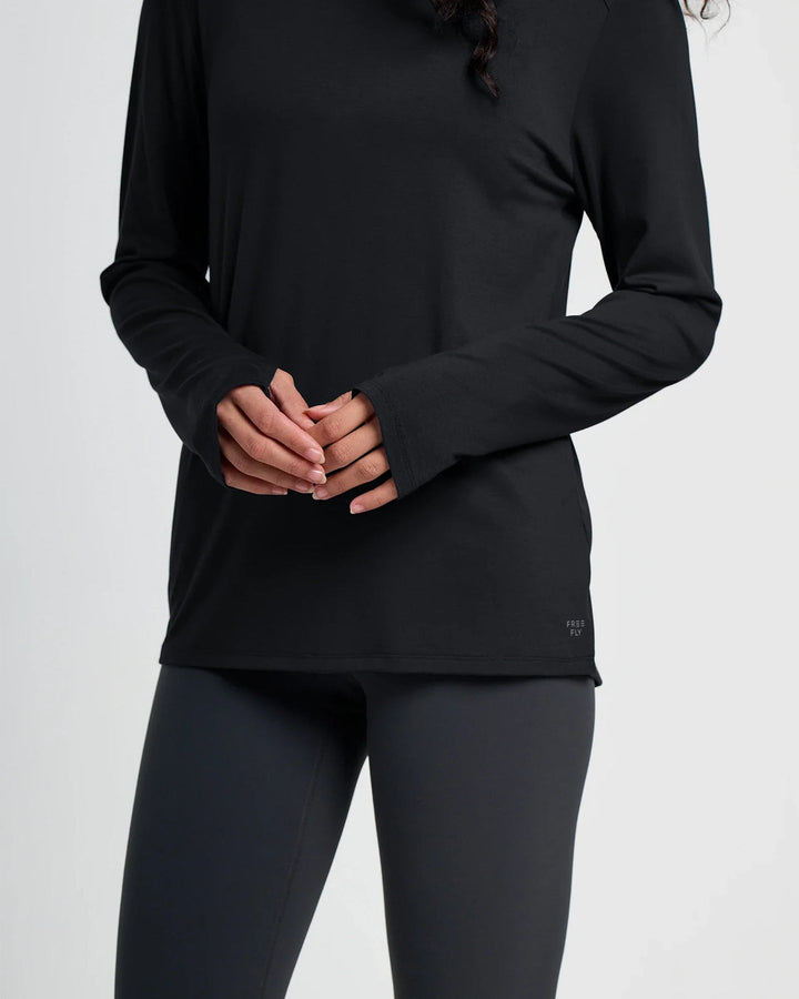 WOMEN'S BLACK BAMBOO SHADE LONG SLEEVE II