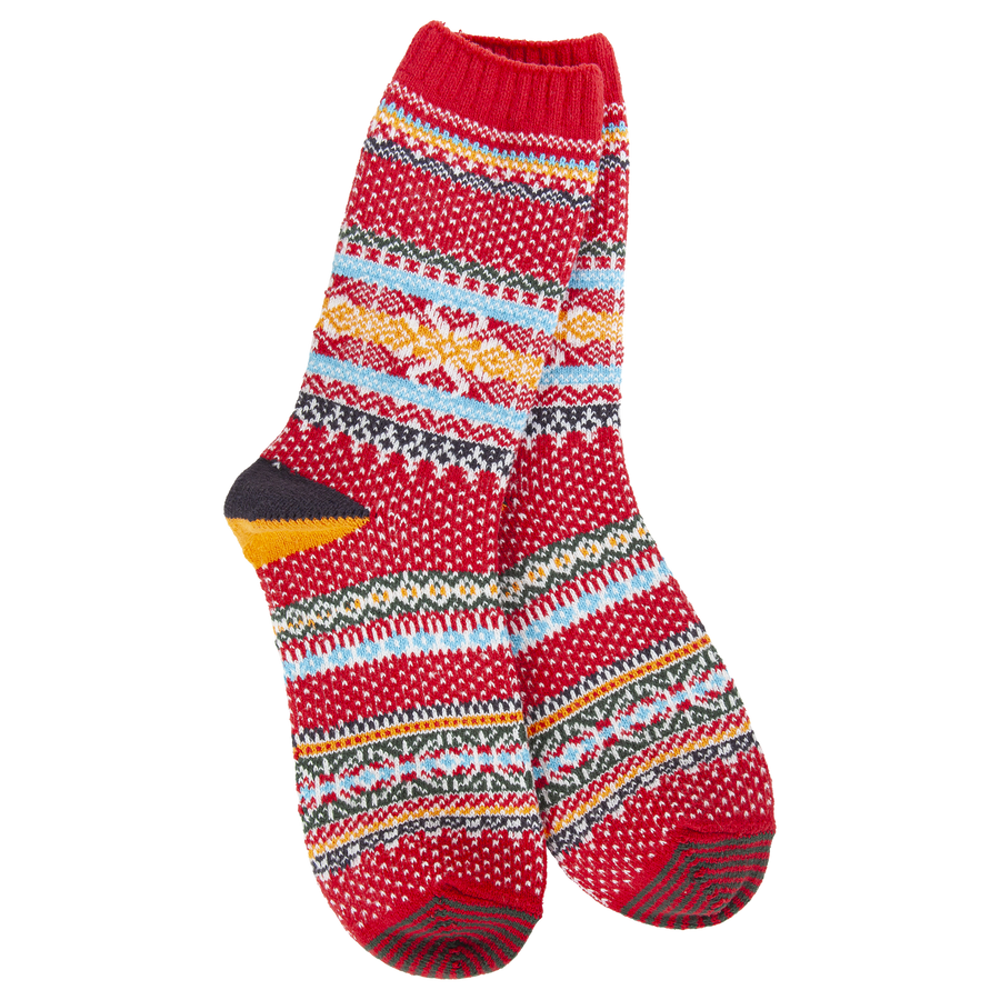 FESTIVE RED MULTI HOLIDAY CREW SOCKS
