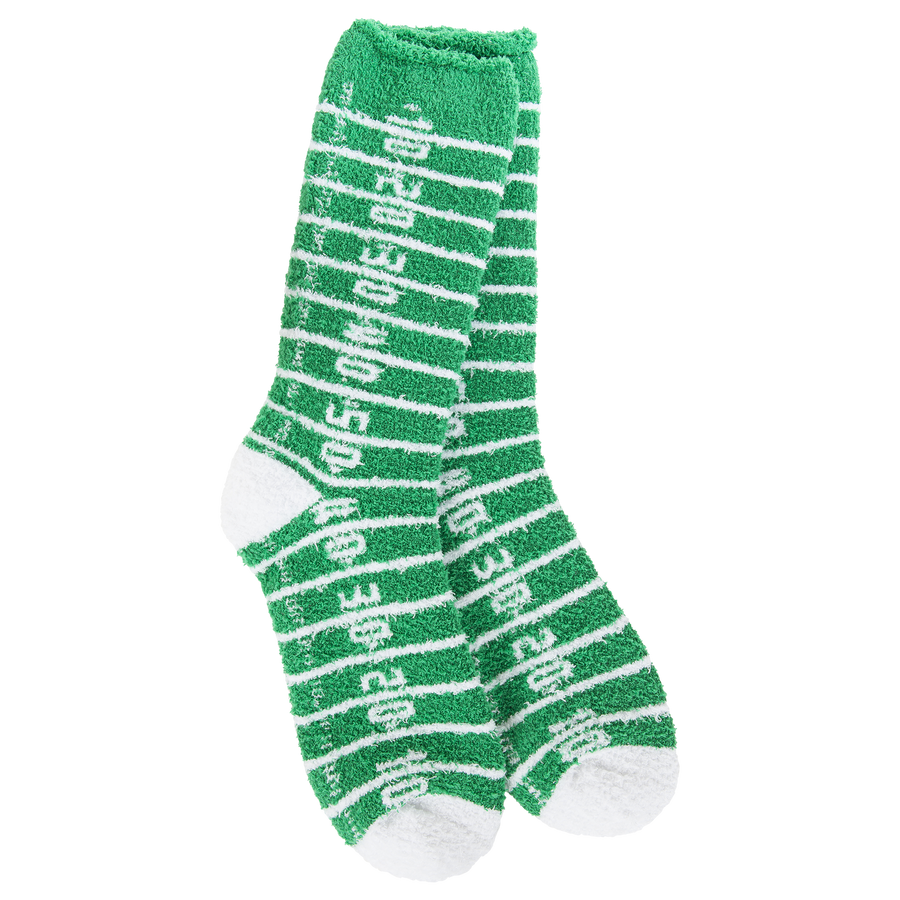 FOOTBALL FIELD COZY FALL CREW SOCKS
