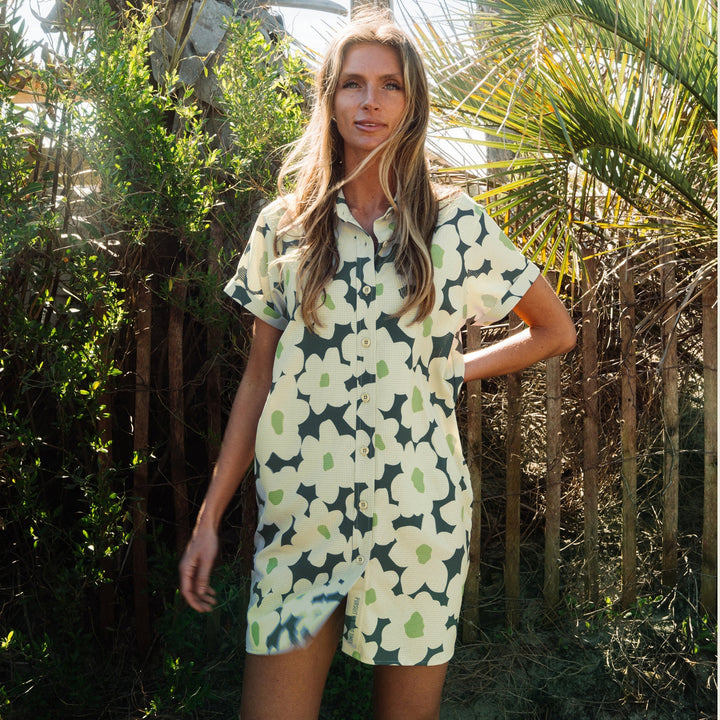 BREEZEWEAVE CASTLE WALL FLORAL  DRESS