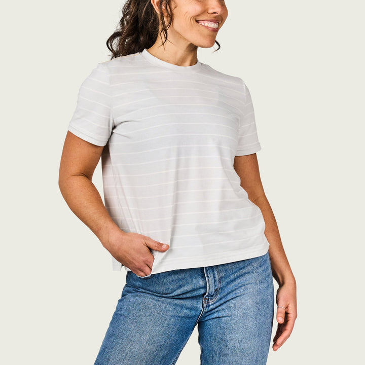 OYSTER GRAY HEATHER SANIBEL TEE