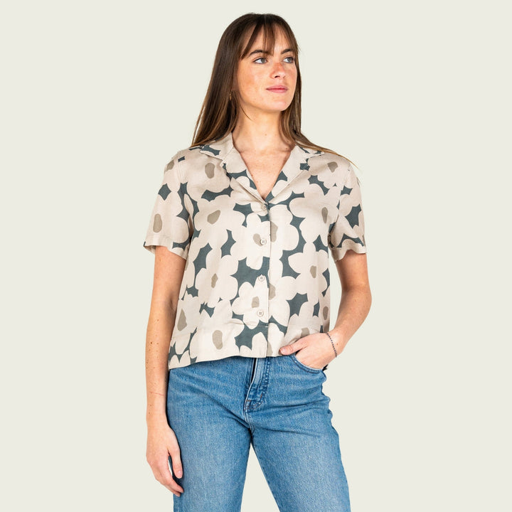 WOMEN'S THYME FLORAL HAGOOD BOXCUT SHIRT