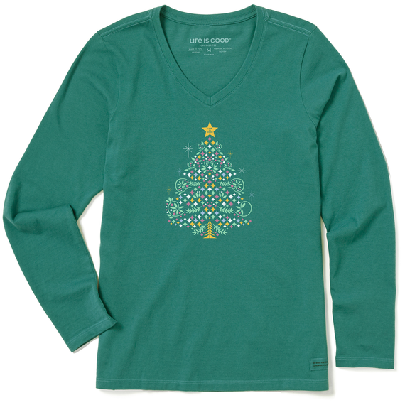 CHRISTMAS TREE SPARKLES LONG SLEEVE CRUSHER TEE
