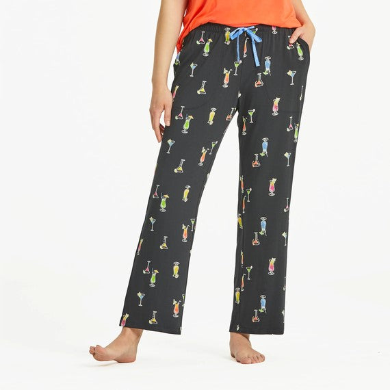 Martini and Cocktail Pattern Lightweight Sleep Pant