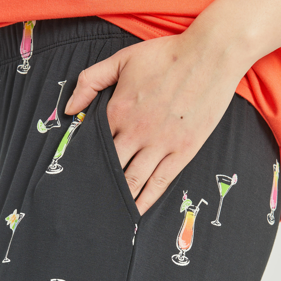 Martini and Cocktail Pattern Lightweight Sleep Pant