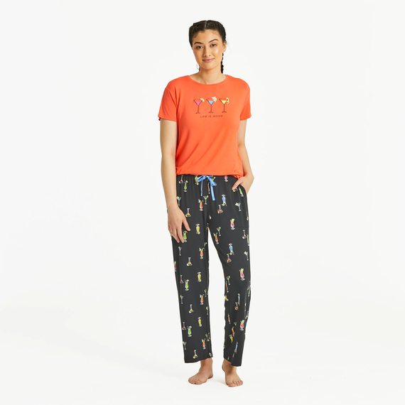 Martini and Cocktail Pattern Lightweight Sleep Pant