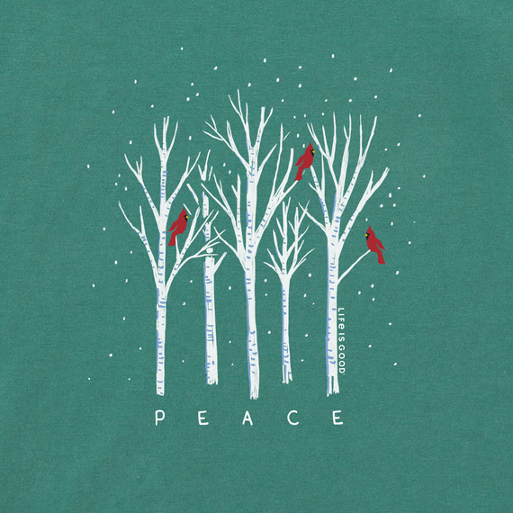 PEACEFUL CARDINAL FOREST LONG SLEEVE SNUGGLE UP RELAXED FIT TEE