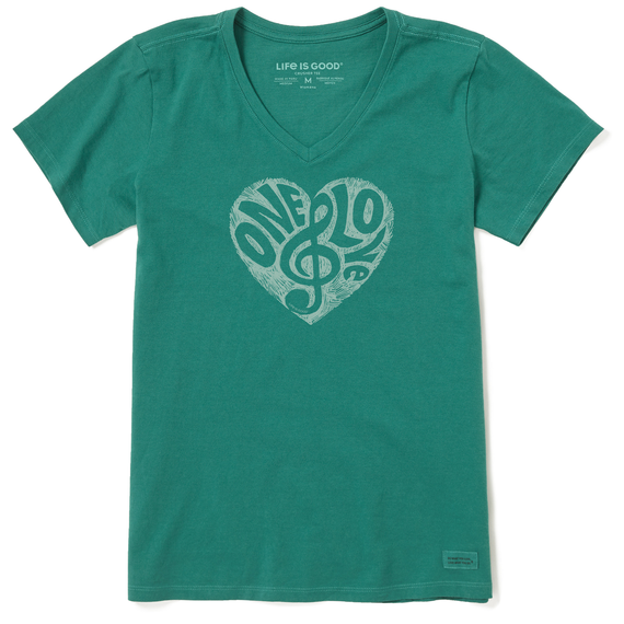 ONE LOVE G CLEF HEART CRUSHER LITE V-NECK TEE