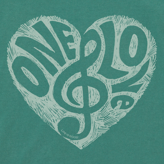 ONE LOVE G CLEF HEART CRUSHER LITE V-NECK TEE
