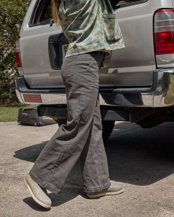 ANTHRACITE FOLLY TWILL WIDE LEG PANT