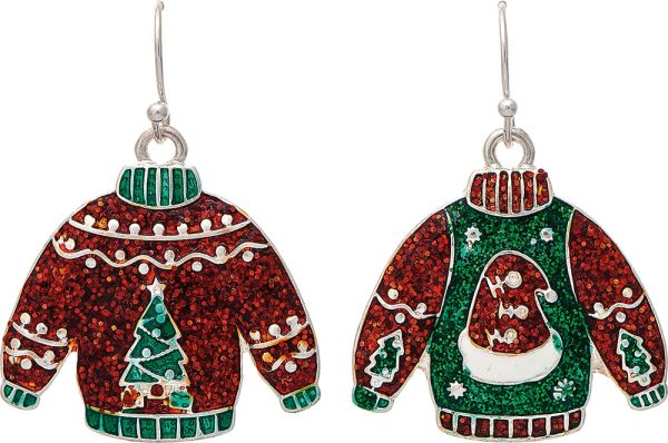 RED CHRISTMAS SWEATER EARRINGS