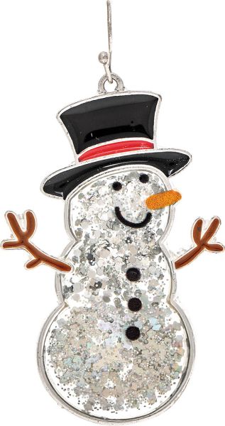 SILVER GLITTER SNOWMAN EARRINGS
