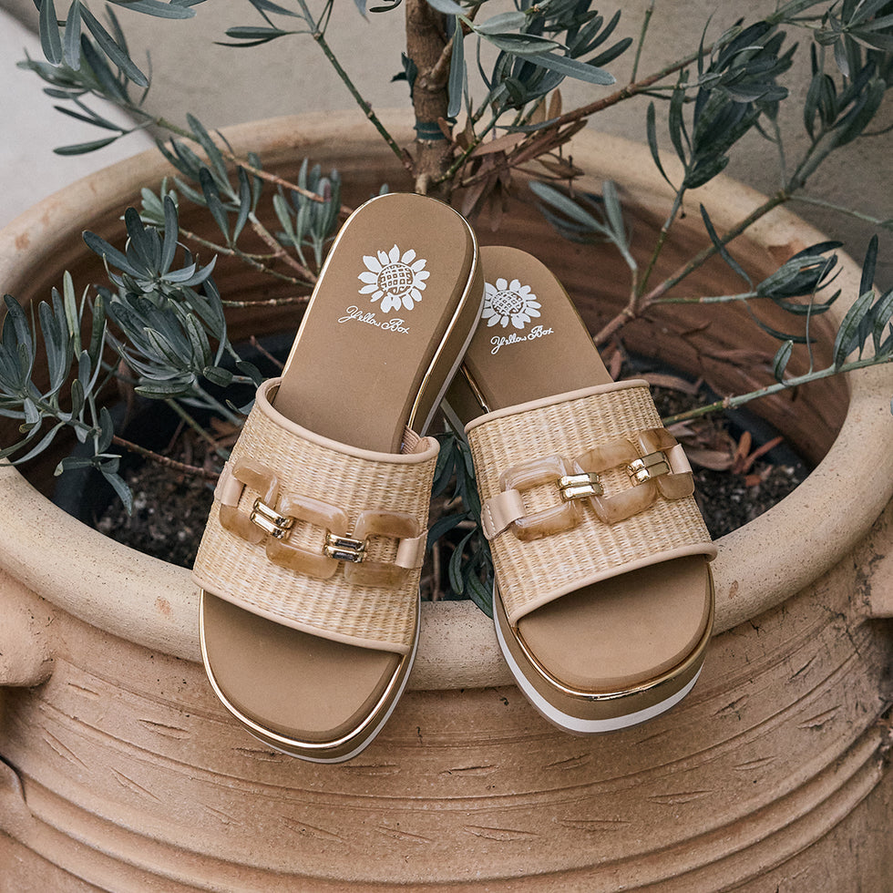GABINA NATURAL WEDGE SANDALS